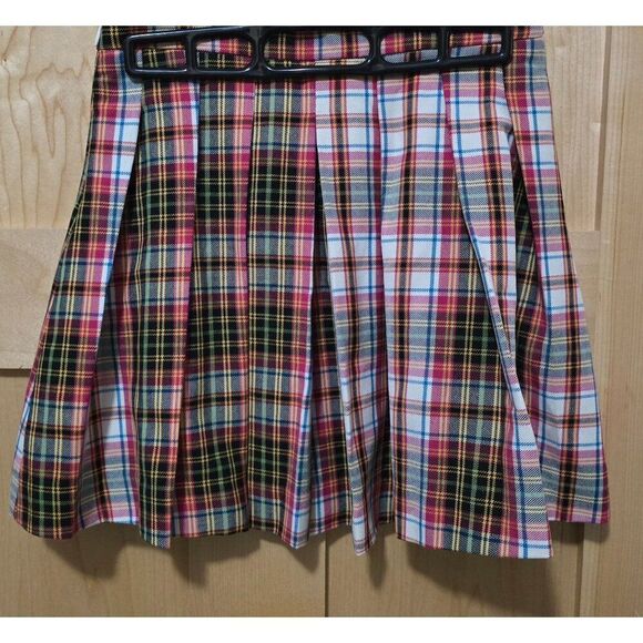 Zara Girls Plaid Pleated Mini Skirt Size 13-14 Multicolor School Style academia - Picture 4 of 10